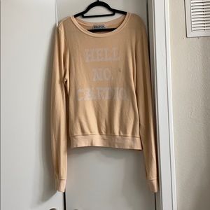 Wildfox pale pink long sleeve tee